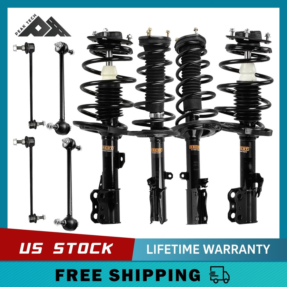 8PCS Front & Rear with Struts Sway Bars for 2004 - 2006 Toyota Camry Lexus ES330