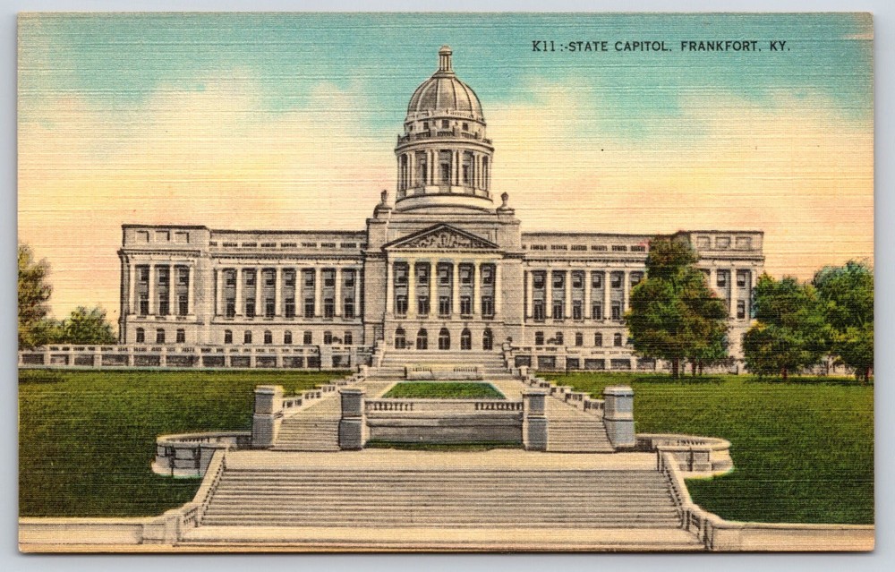 Original Old Antique Vintage Postcard State Capitol Building Frankfort Kentucky