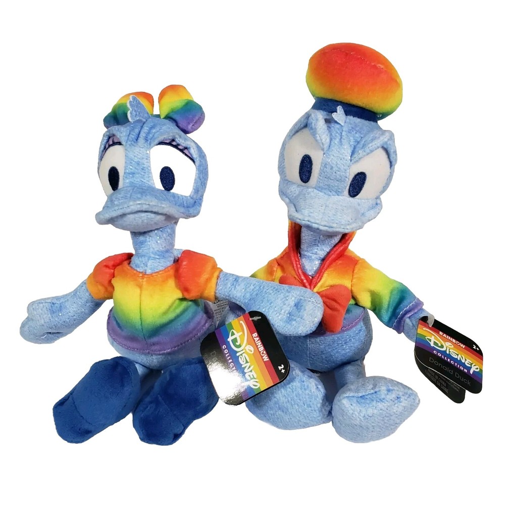 Disney Pride Rainbow Plush Donald & Daisy Duck Valentines Day NWT-image