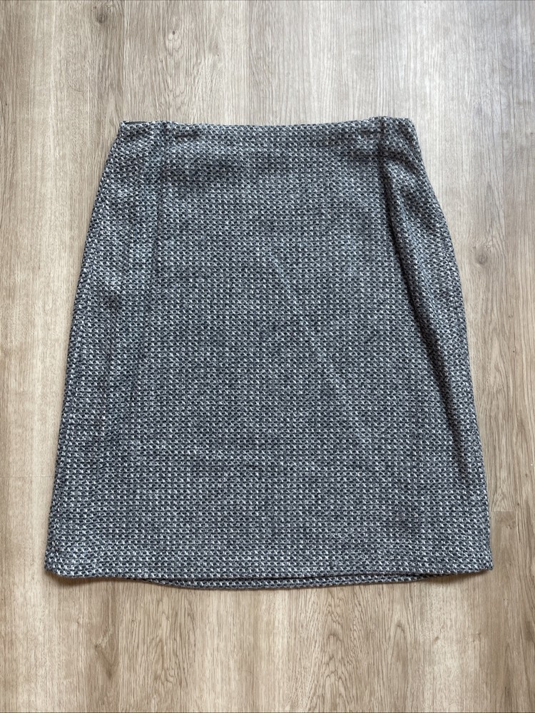Liz Claiborne Women’s Gray White Wool Blend Lined Skirt Size 12