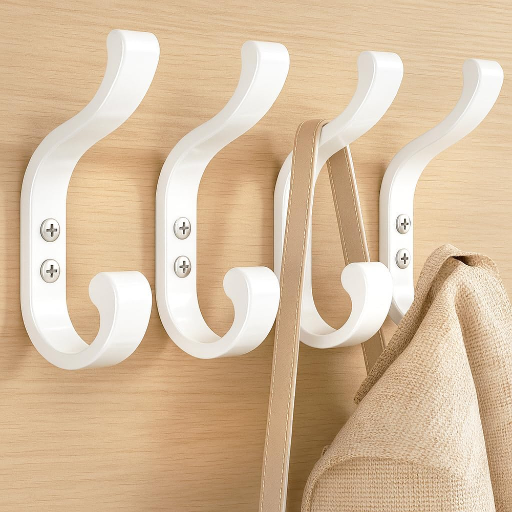 Large Wall Hooks for Hanging Coats - Wall-Mounted Heavy Duty, Holds 30 Lbs, Door