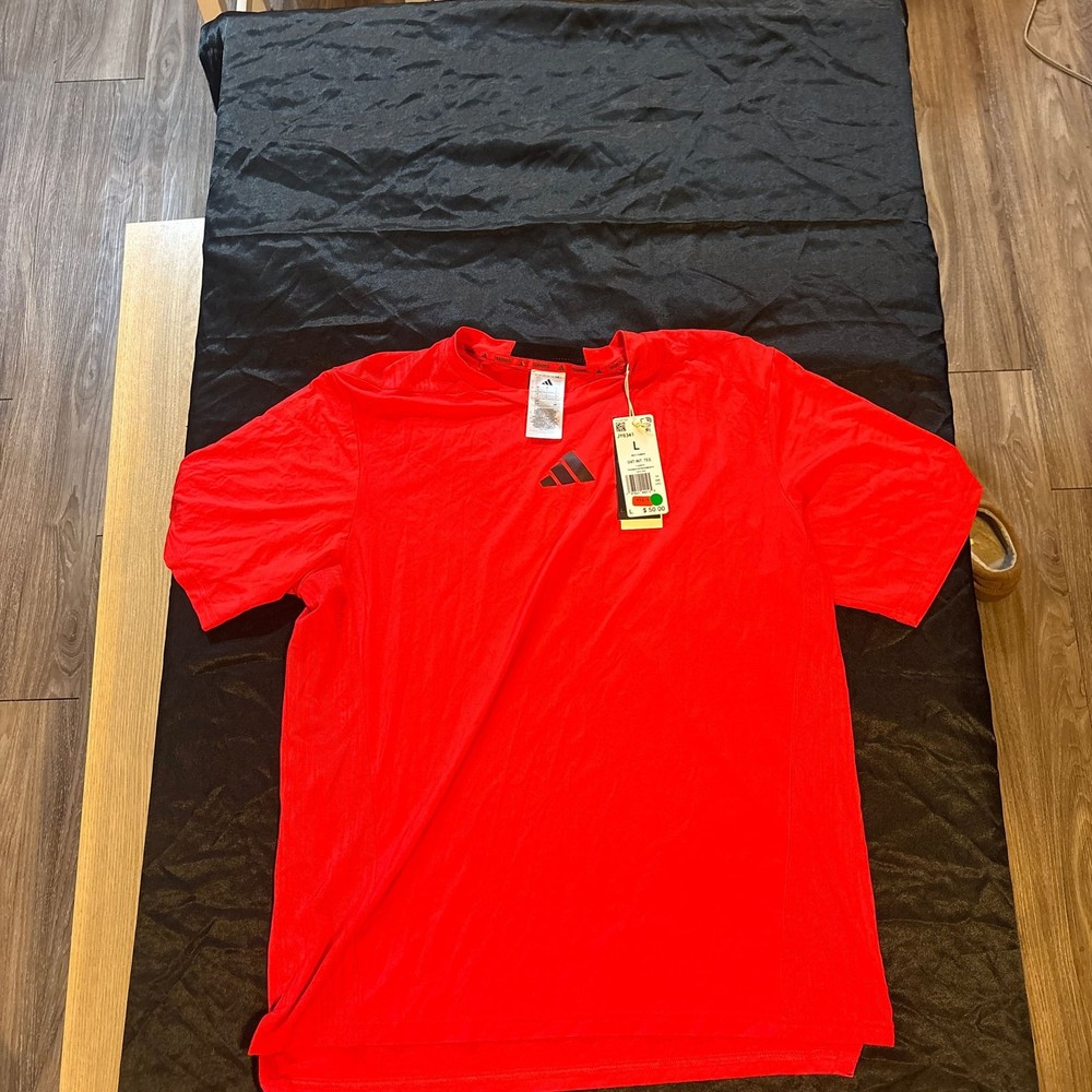 NWT Adidas D4M Designed for Training Tee Aeroready Red Black Logo Size L