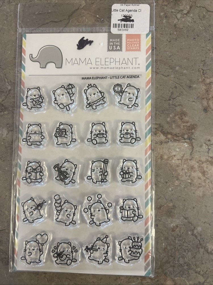 Mama Elephant Little Cats Agenda Stamp Set with Coordinating Dies Valentine's