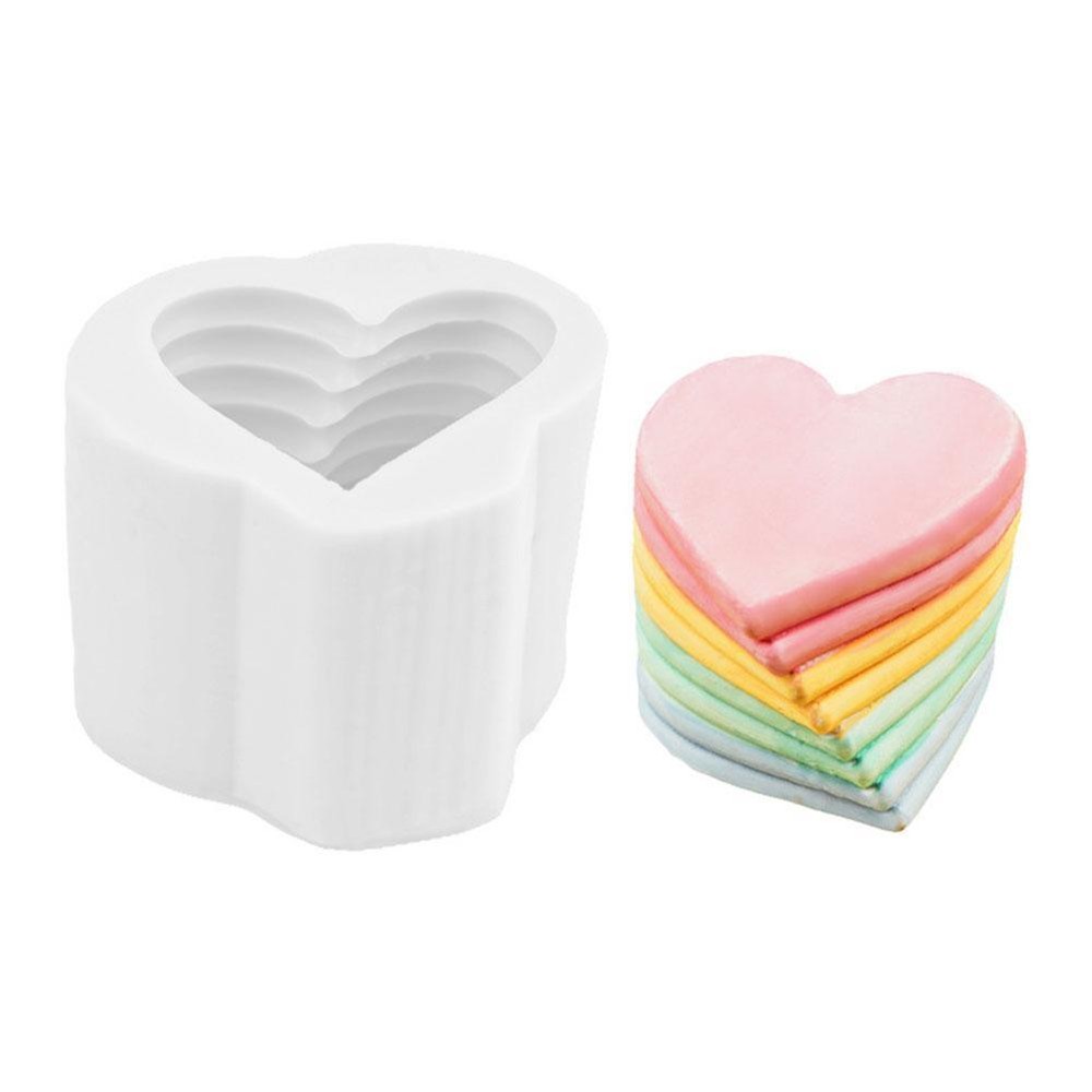 3D Heart Silicone Mold for DIY Candles Soap Chocolate Resin Craft Baking