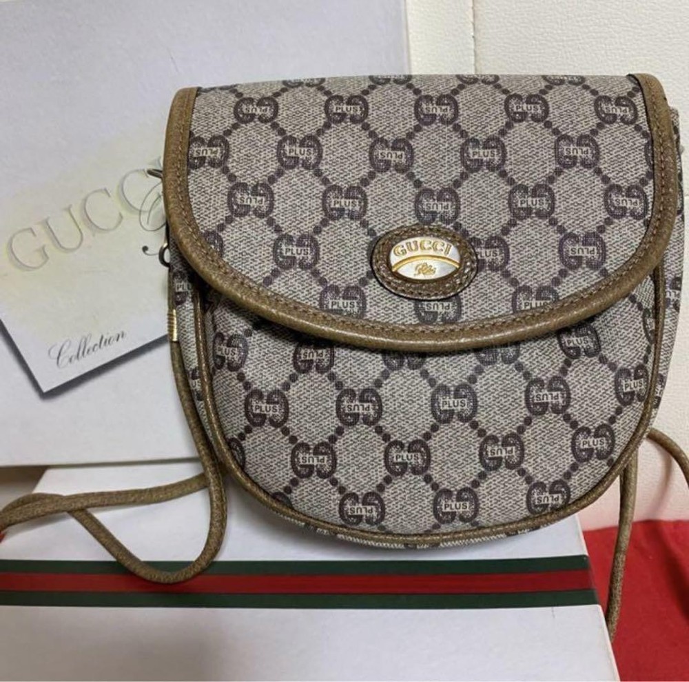 Gucci Vintage Mini 2-Way Shoulder Bag Leather & PVC Crossbody Made in Japan