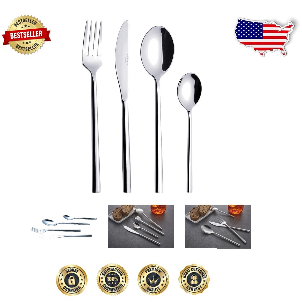 Juego de cubiertos de plata forjada a mano de lujo - 24 piezas para comedor informal y formal