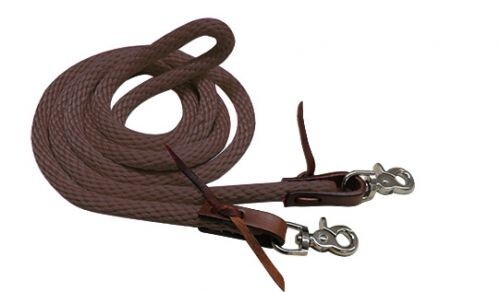 Western Barrel or Rodeo Horse BROWN Yacht Rope Braided Nylon Contest 8' Rein