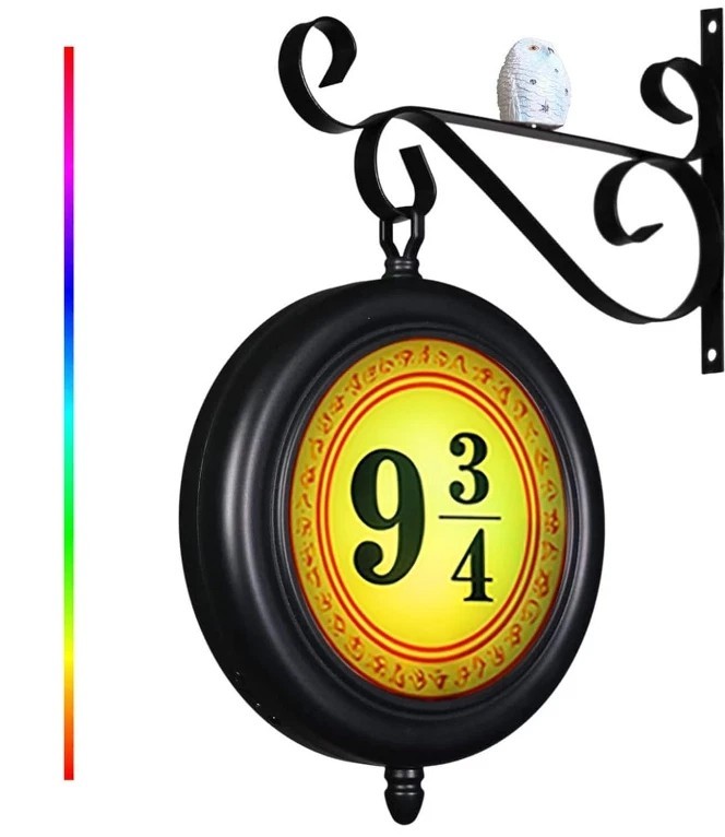 Platform Sign Light, Rechargeable RGB Night Light, Rotatable Wall Hanging Lamp