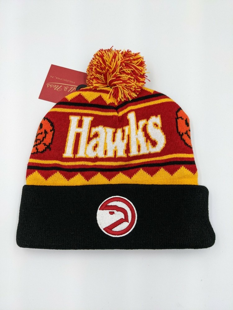 Mitchell & Ness Atlanta Hawks NBA Team Isle HWC Pom Beanie Hat NWT