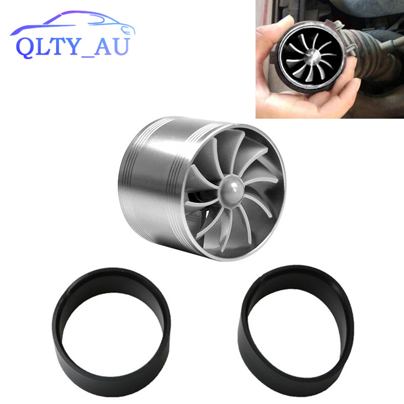 Universal Turbo Air Intake Single Fan Turbonator Fuel Gas Saver in Silver