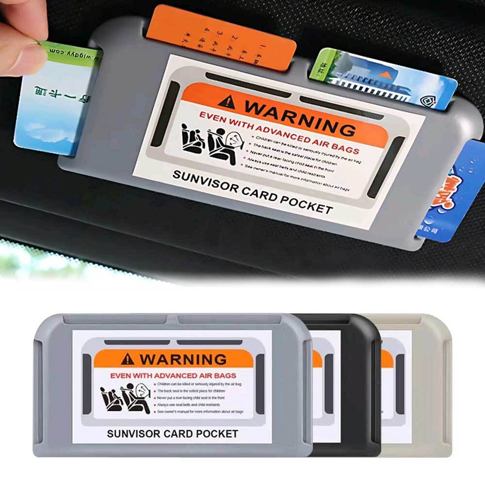Car Sun Visor Card Slot Organizer Ticket Holder Clip Self-Adhesive Accessories