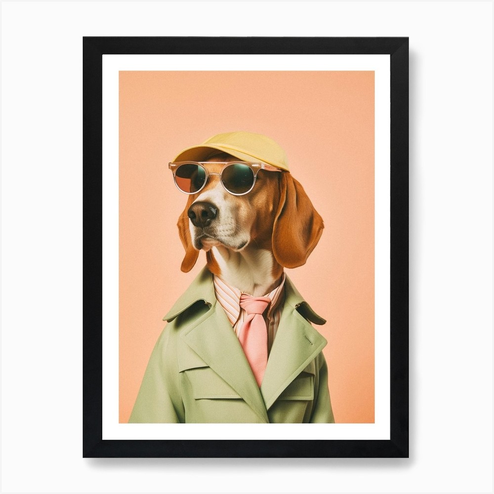 A Beagle Dog 5 Art Print Framed Wall Art Poster Canvas Print Picture