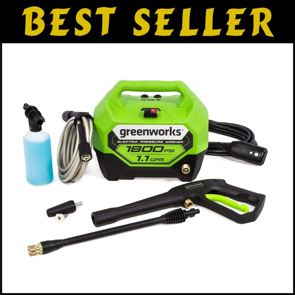 1800 PSI Electric Pressure Washer – Lightweight PWMA Certified for Powerful Cleaning