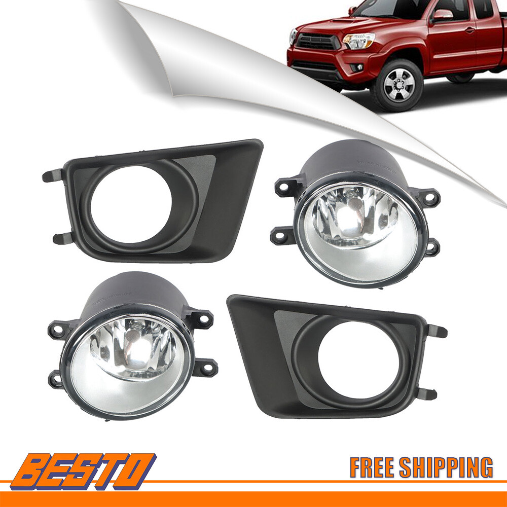 Front Fog Lights Bumper Lamps Kits Clear LH&RH Side For 2012-2015 Toyota Tacoma