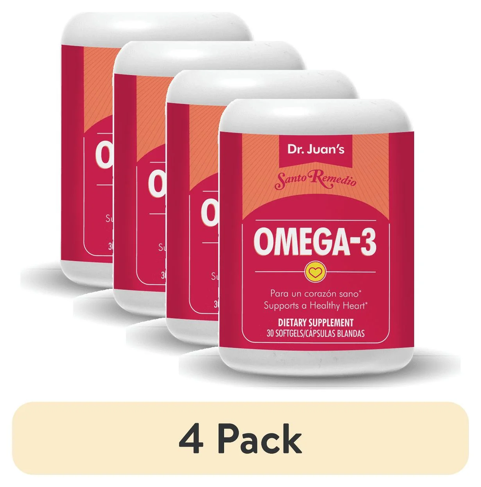 4 Pack Omega 3 Fish Oil Softgels 1000mg 30 Count Dietary Supplement