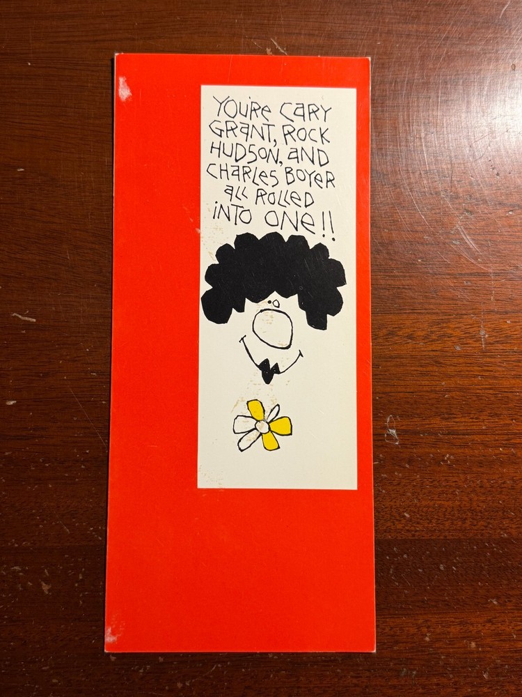 Vintage Valentine's Day Greeting Card Featuring Cary Grant Rock Hudson Charles Boyer