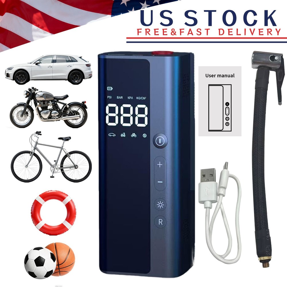 Upgrade Auto Tyre Inflator Air Pump Car Compressor Electric Portable Power Bank
