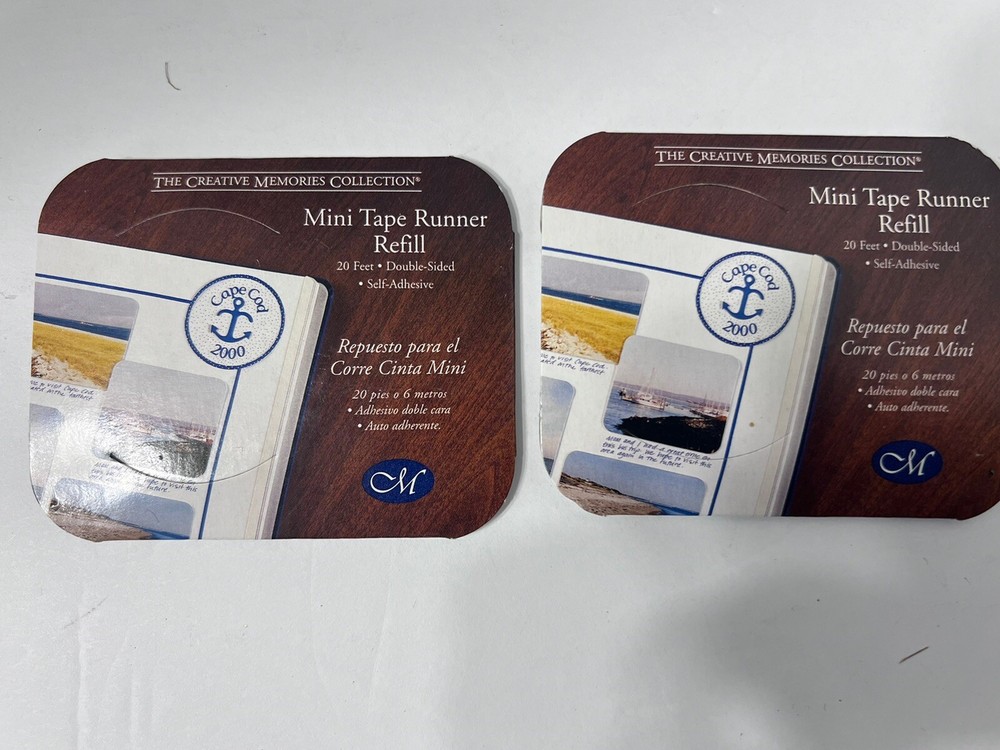 Creative Memories LOT of 2 Mini Tape Runner 20 ft Each Double Sided Never Used