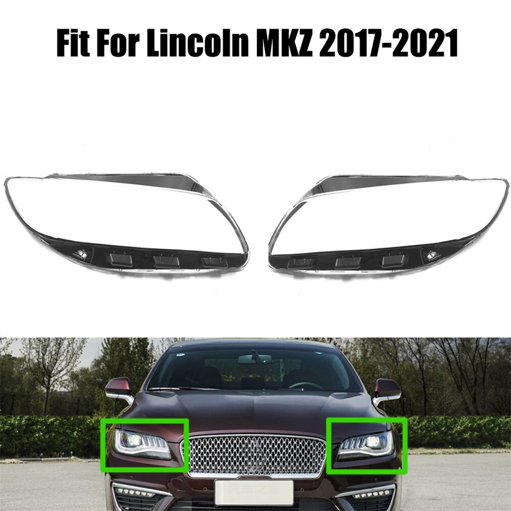 Headlight Headlamp Clear Lens Cover Pair Fit For Lincoln MKZ 2017-2021