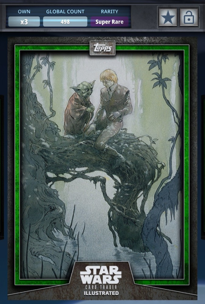 Topps Star Wars Card Trader Illustrated 2019 Green CTI Training On Dagobah