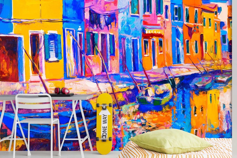 3D Venice Water City Oil Painting Wall Murals Wallpaper Murals Wall Sticker 3