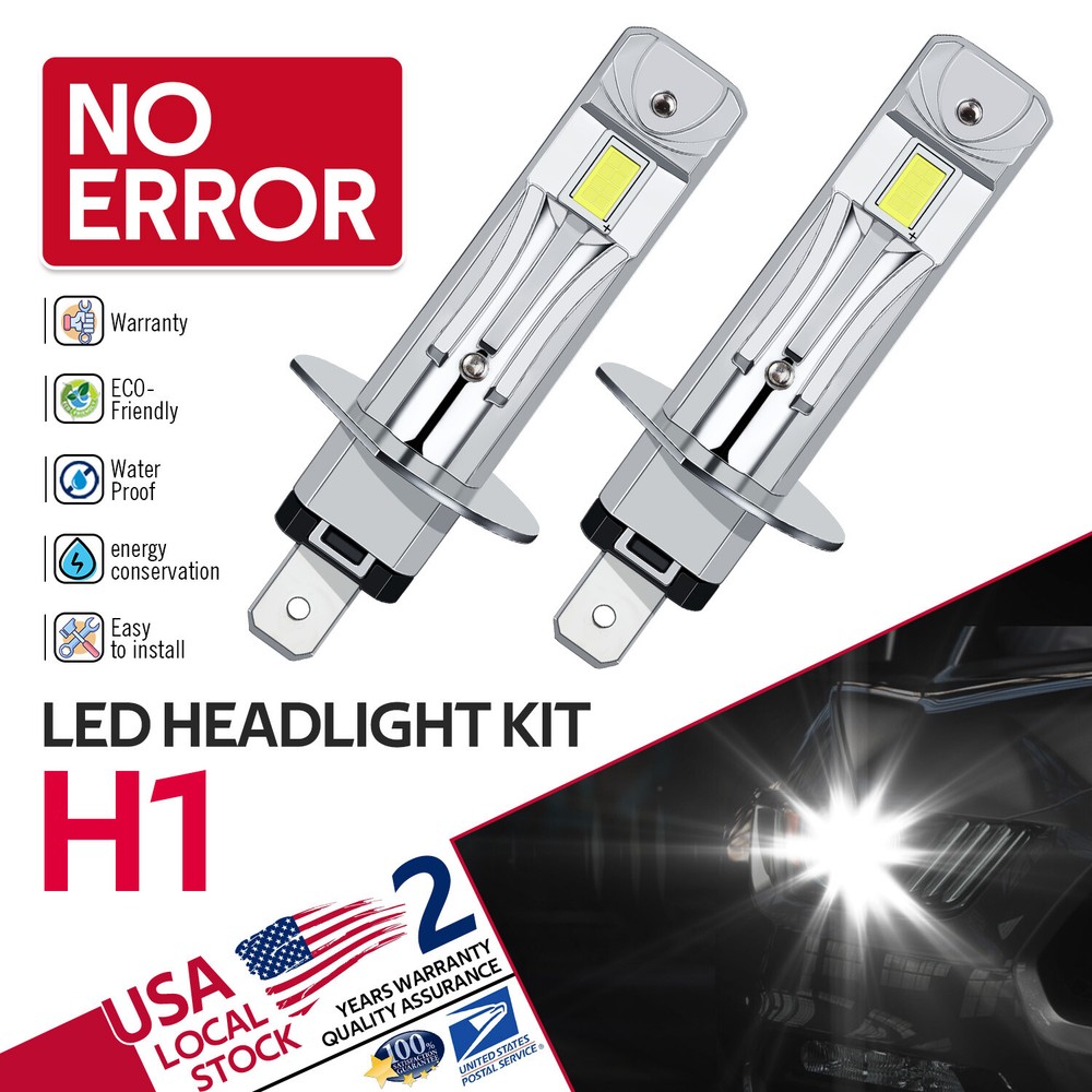 H1 LED Headlight Bulb Conversion Kit High/Low Beam Lamp 6000K 120W White CANBUS