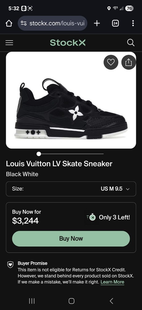 louis vuitton skate sneakers size 10