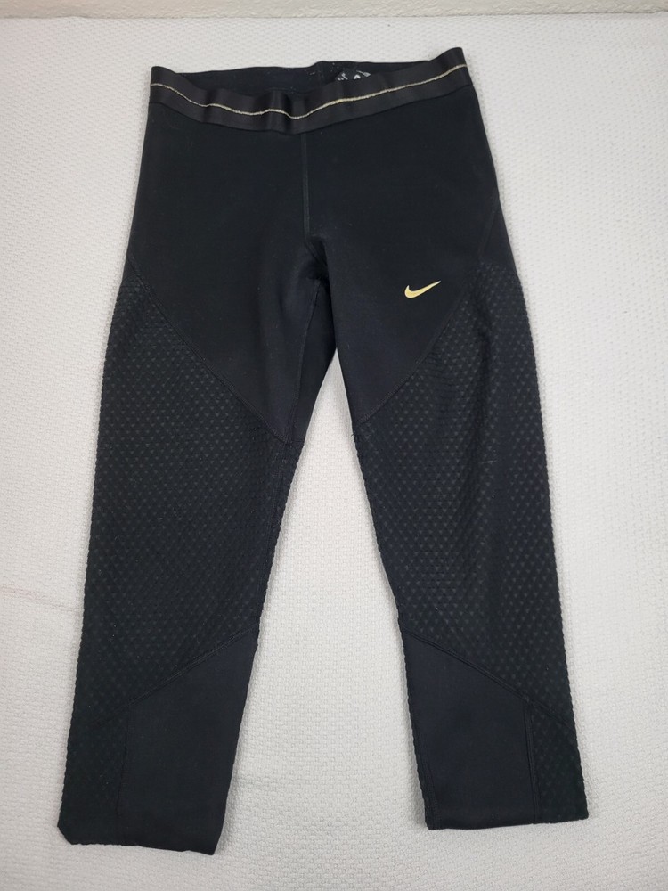 Nike Pro Icon Clash Womens Medium Black Lightweight Active Leggings Tight Fit