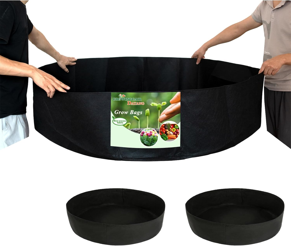2-Pack 100 Gallon Large Non-Woven Grow Bags Reusable Thickened Durable Aeration