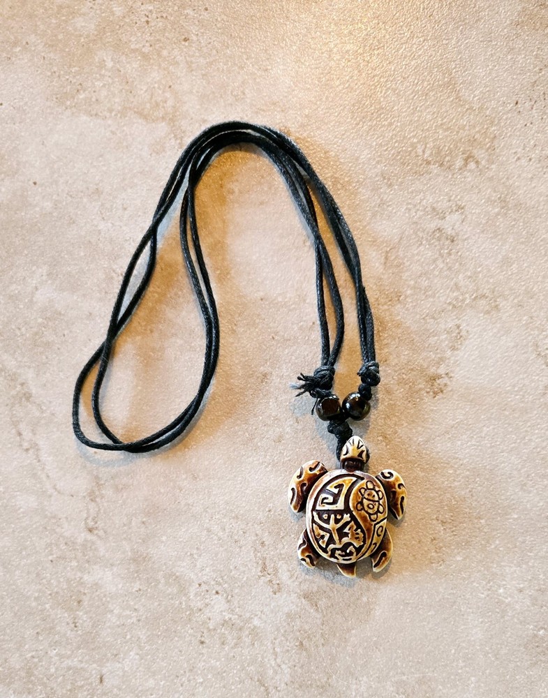 Tribal Turtle Resin Adjustable Necklace
