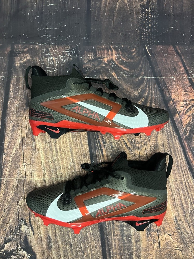 Nike Alpha Menace 4 Elite TB Black/Red Football Cleats Size 13.5 (FZ7701-004)