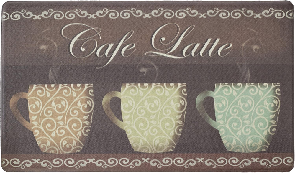 Cafe Latte Anti-Fatigue Memory Foam Kitchen Mat 18x30 Inches for Chefs