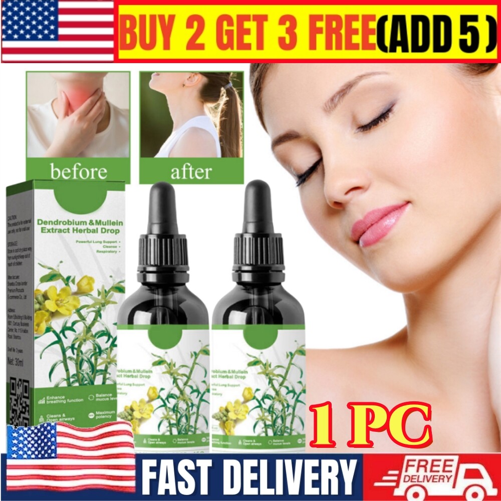 Dendrobium & Mullein Extract - Powerful Lung Cleanse & Respiratory Herbal Drops