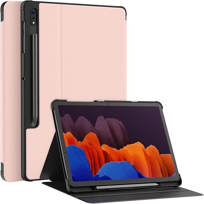 Soke Shockproof Pink Galaxy Tab Case for S8+ S7 FE S7 Plus with S Pen Holder
