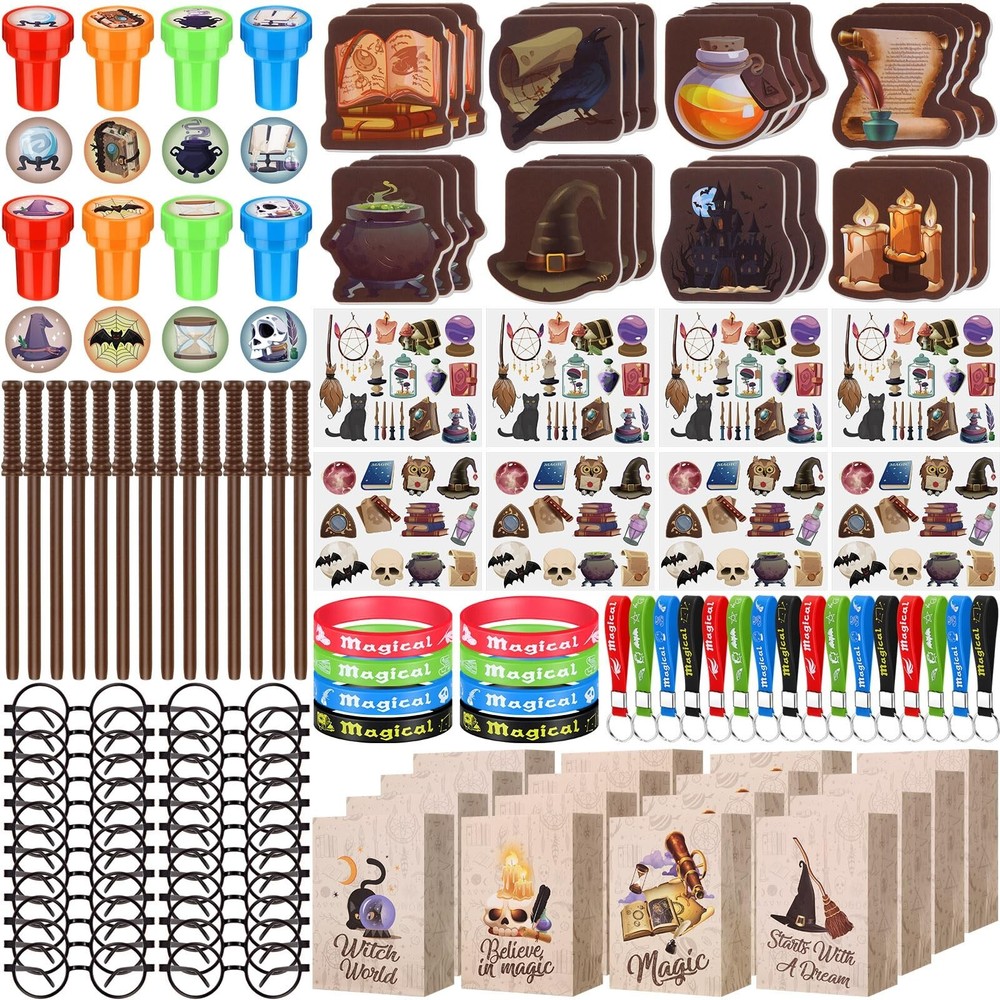 Yexiya 216 Pcs Wizard Magic Theme Birthday Party Favors Kit