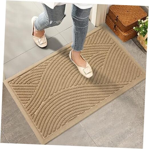 Sturdy Absorbent Welcome Doormat for Outdoor Use Resists Mud and Dirt