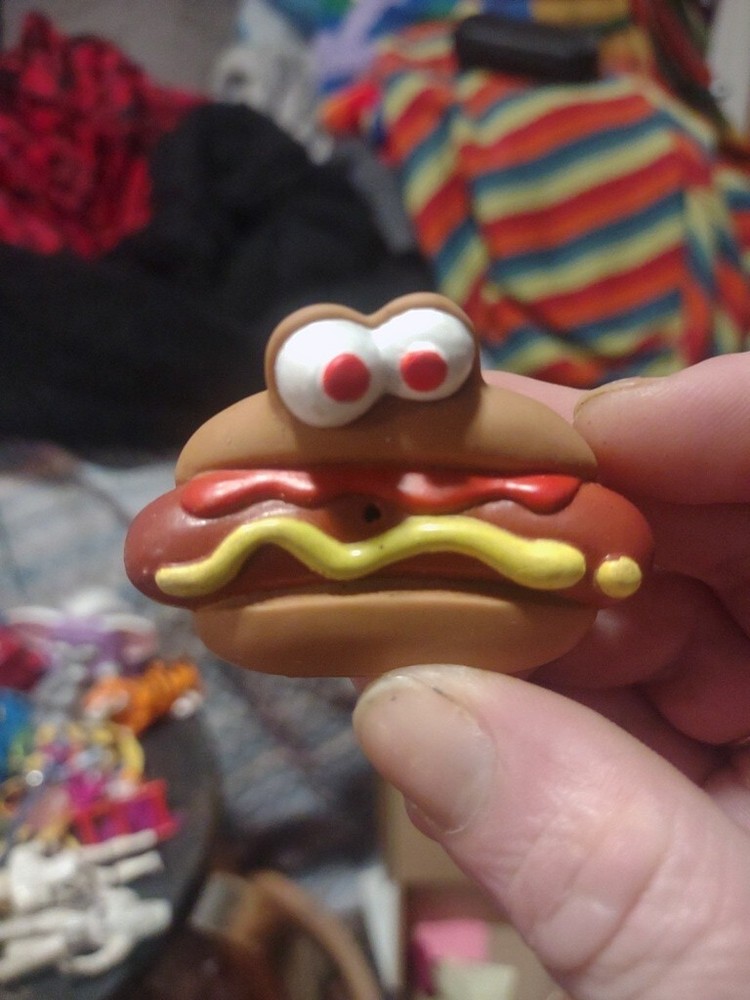 Vintage 1990 Hardees Hot Dog Water Squirting Fast Food Kids Meal Toy Collectible