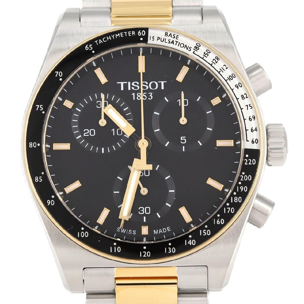 New Tissot PR516 Chronograph T149 Quartz Watch Stainless Steel Gold