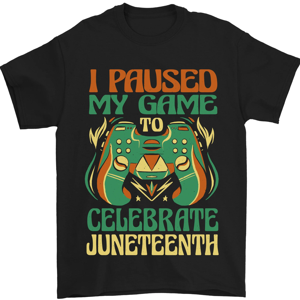 Juneteenth Gamer Gaming Video Games Mens T-Shirt 100% Cotton