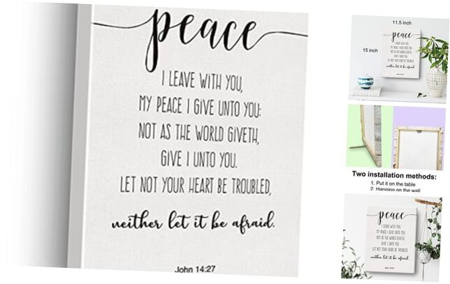 Bible Verse Art Wall Decor John 14:27 Peace Scripture Canvas Painting Prints