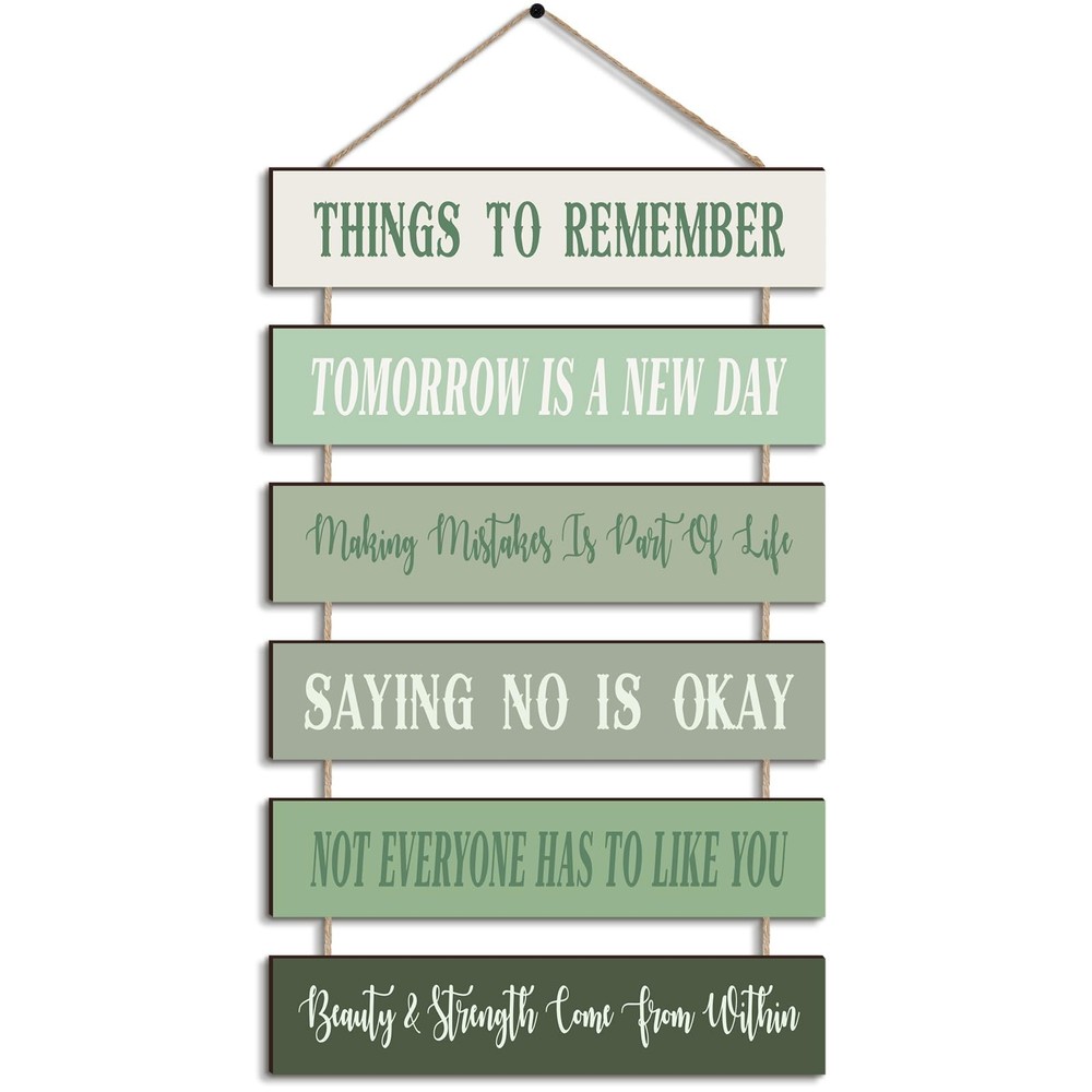 Pinkunn Sage Green Pink Inspirational Quotes Wall Art Decor Cutouts