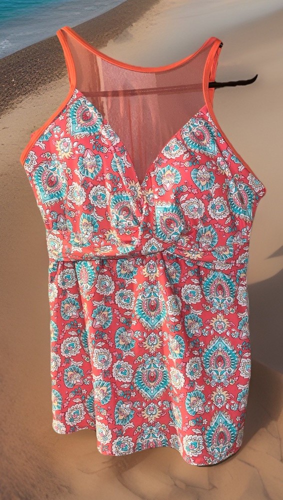 Nwt Coco Reef Coral Tankini Sz 38D