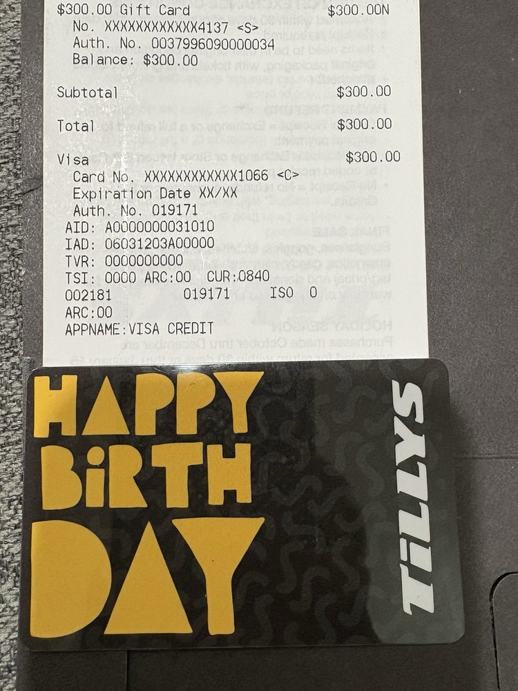 $300 Tilly's Clothing Gift Card for Trendy Apparel & Accessories  -image