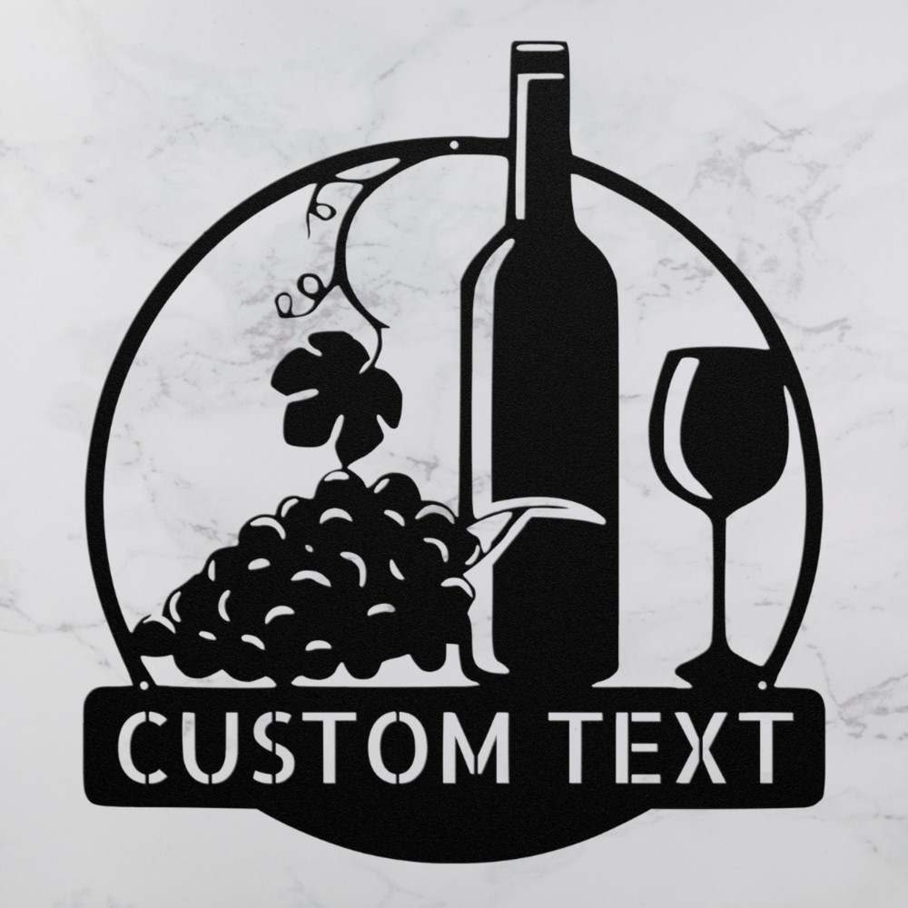 Custom Wine Bar Metal Art Personalized Alcohol Drinking Sign Shop Patio Decor