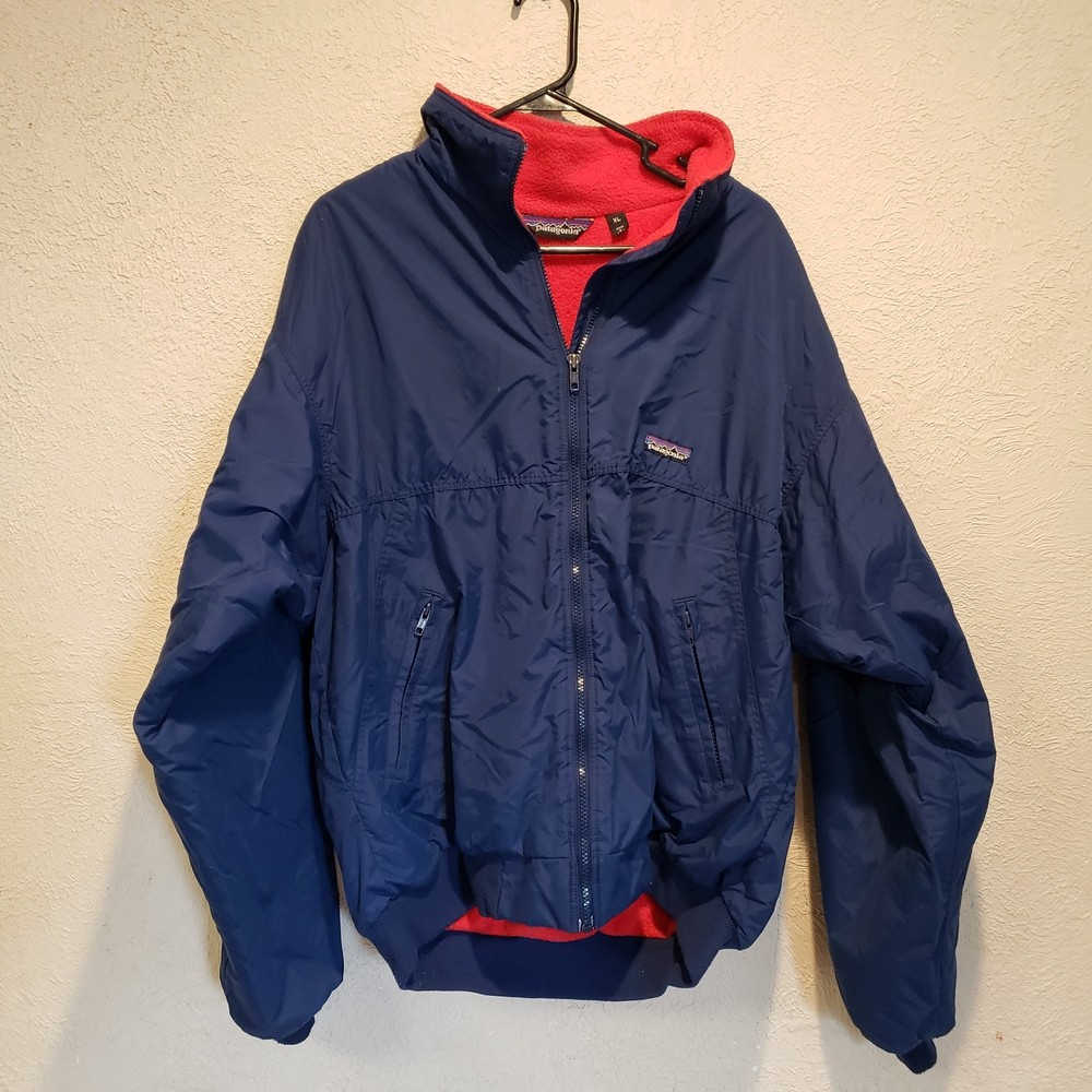 Vintage 90s Patagonia Synchilla Fleece Lined Jacket Blue XL USA Made