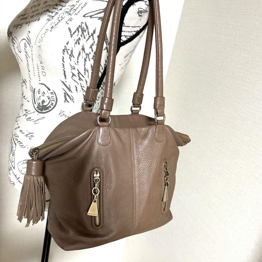 See By Chloe Twin Zip Leather Shoulder Bag Business Tote - Large Capacity -