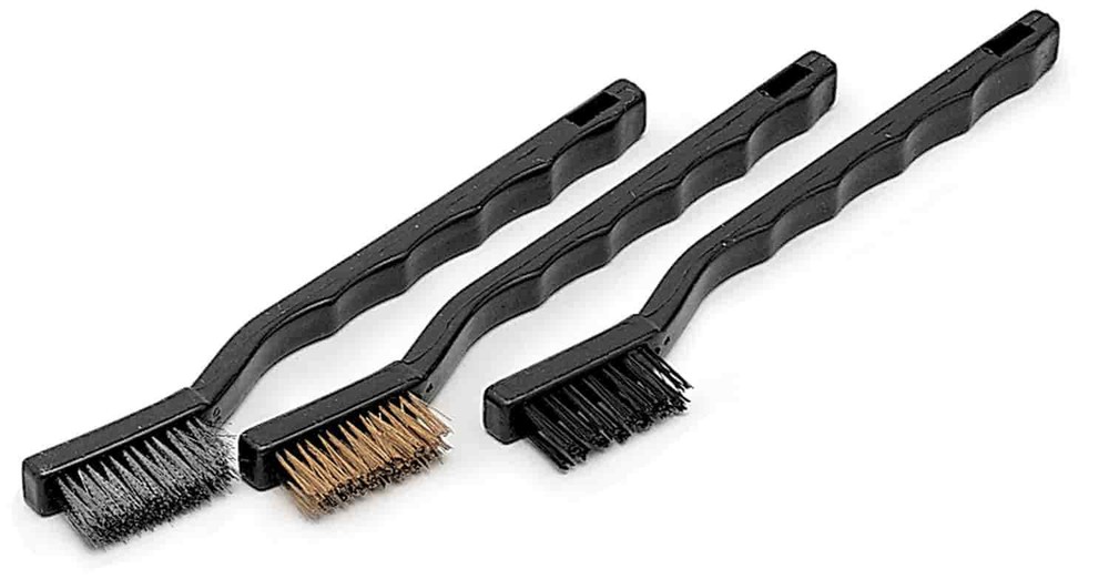 3-Piece W1148 Wire Brush Set with Steel, Brass & Nylon Bristles