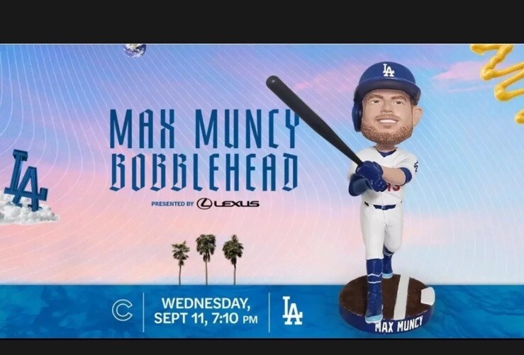 Max Muncy Bobblehead LA Dodgers SGA 9/11/24