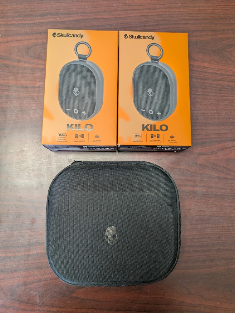 Skullcandy Kilo Wireless Waterproof Bluetooth Speaker with Case Bundle, 2-pack