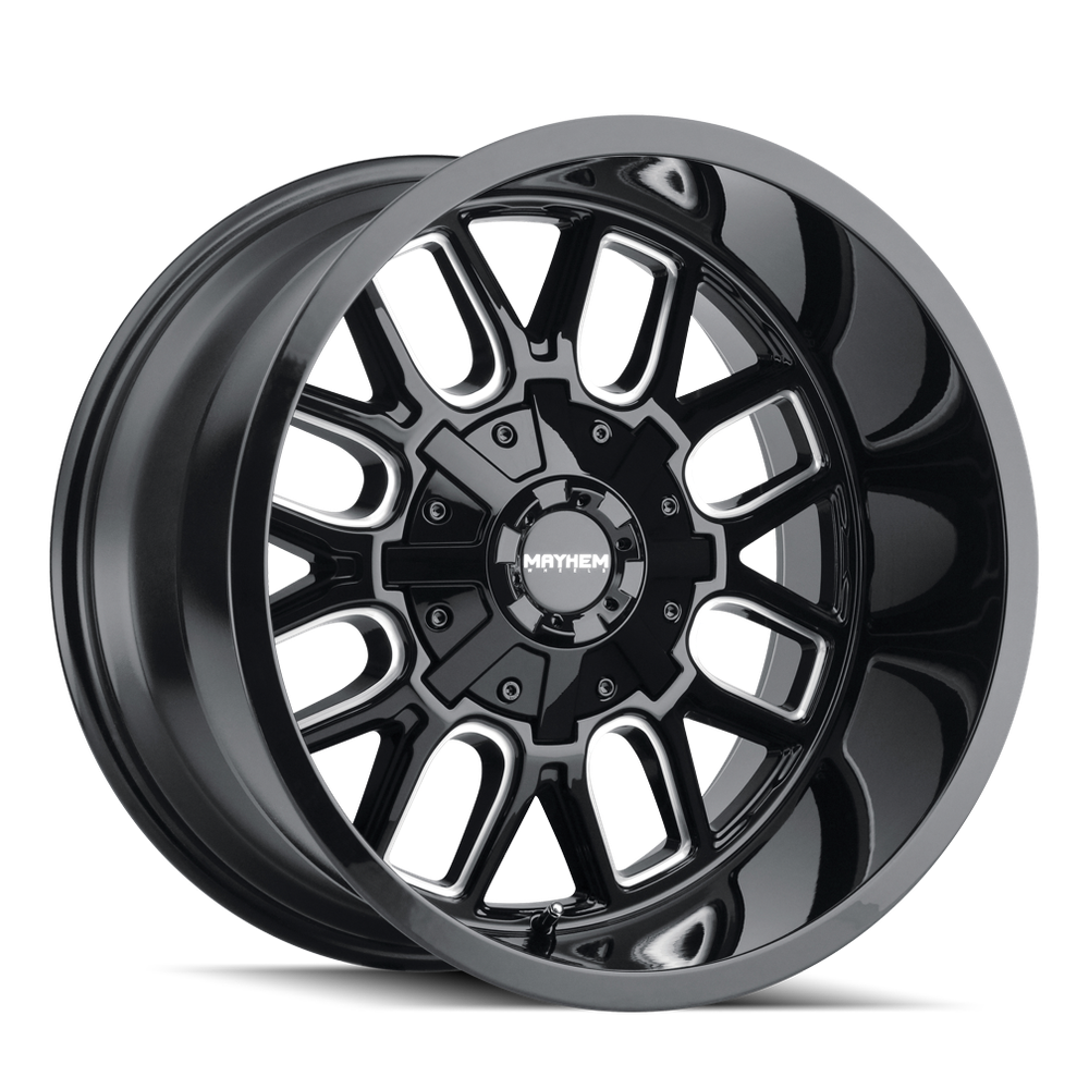 MAYHEM COGENT 8107 GLOSS BLACK MILLED 20X9 8-180 0MM 124.1MM